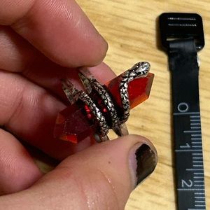 Red crystal snake ring